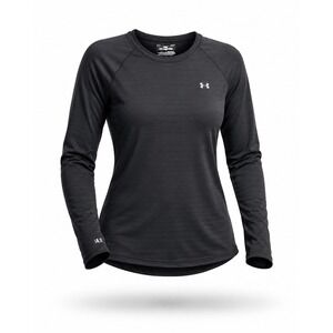 Under Armour ColdGear Base 4.0 Women Crew Neck Thermal Top Black‎ Large L Fitted